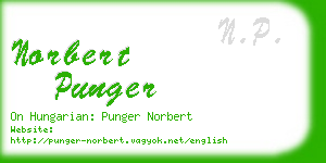 norbert punger business card